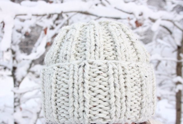 CZAPKA BEANIE MELANŻ ECRU