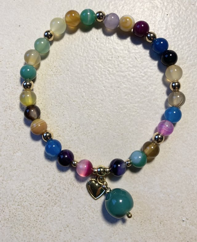 Kolorowe kamienie - bransoletka z jaspisów i agatów