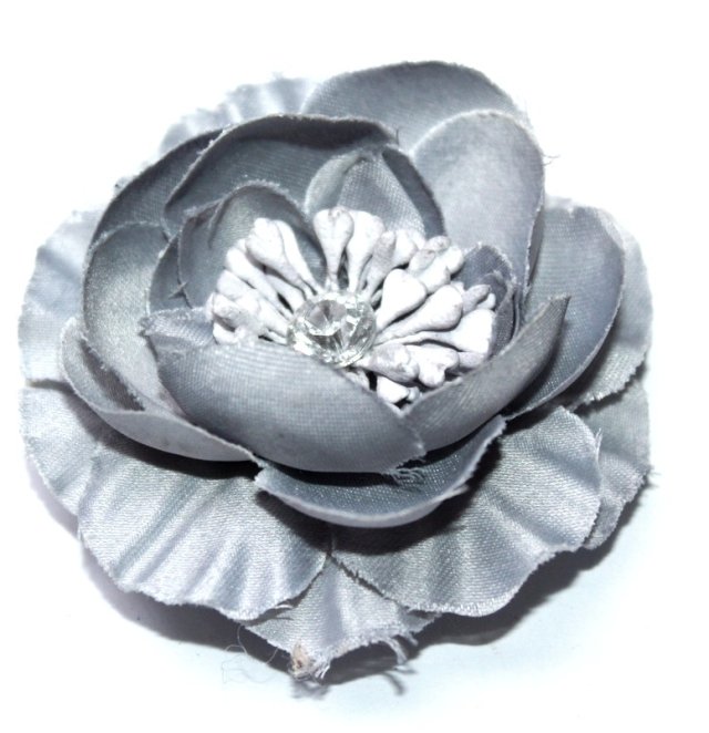 SZARY KWIAT  spinka do włosów broszka