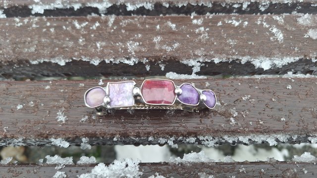 Zimowa aura - klamra do włosów