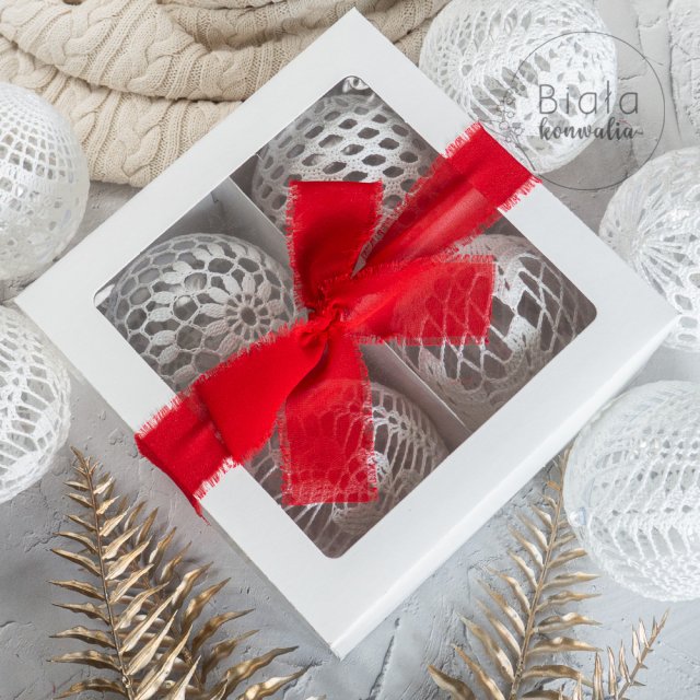 Zestaw 4 bombek szydełkowych prezent pod choinkę 2