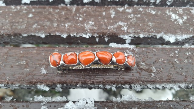 Ceglasta - klamra do włosów