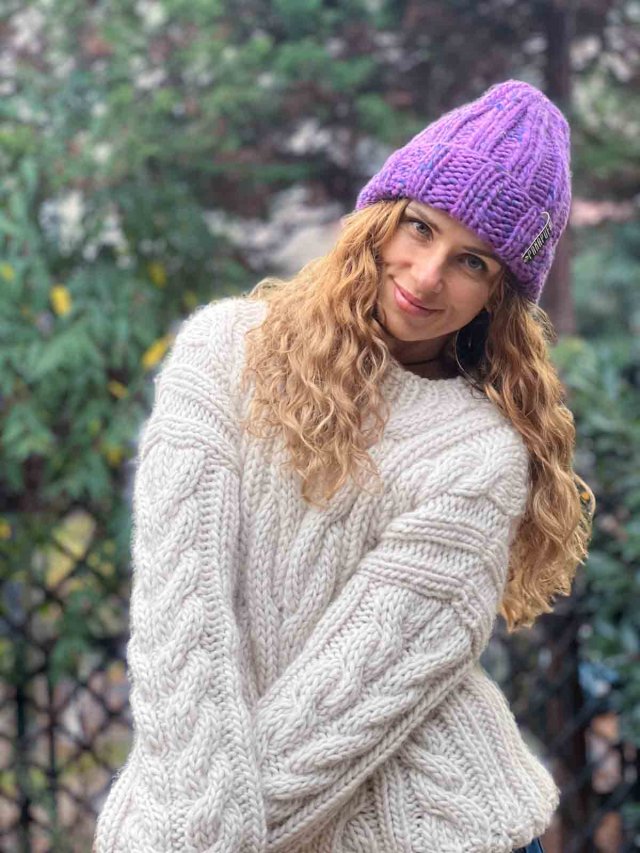 JEDWAB MERINO czapka w grubym splocie CHUNKY