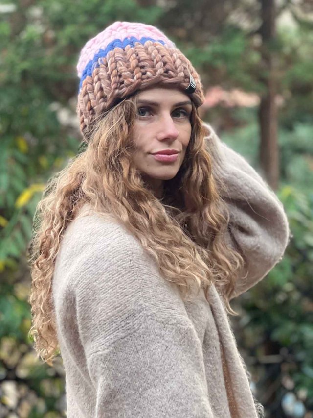 100% MERINO czapka w grubym splocie CHUNKY