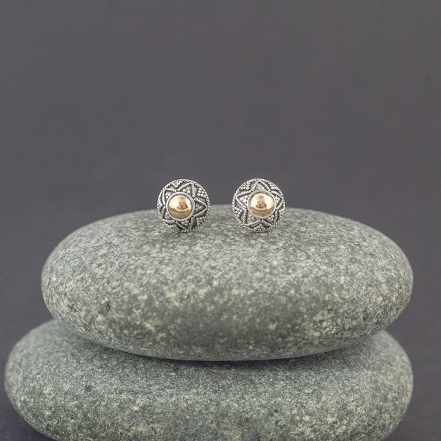 Srebrne sztyfty ze złotem 18K