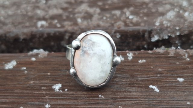 Kamień księżycowy - pierścionek regulowany