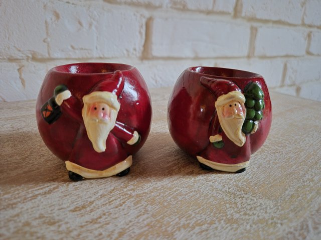 Ceramiczne świeczniki świąteczne