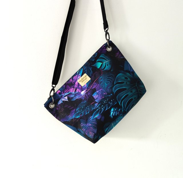 Torebka R U T H Neon Leaves -welurowa torebka midi
