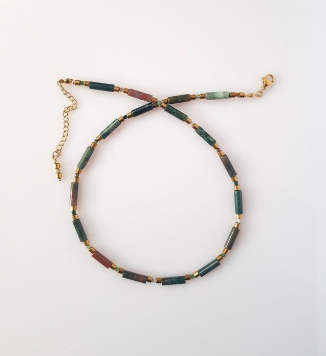 Naszyjnik z Agatem Indyjskim v Delikatny