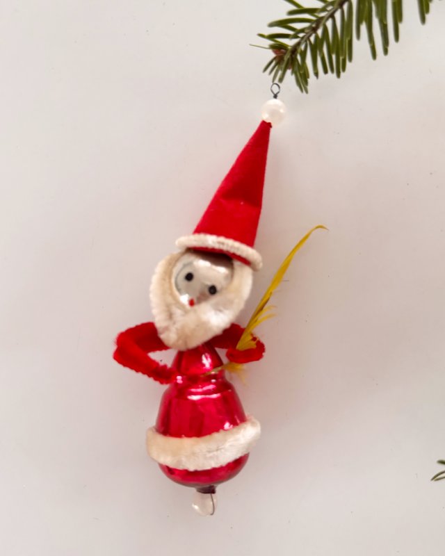 Skrzat ozdoba choinkowa z okresu PRL, ręcznie wykonana