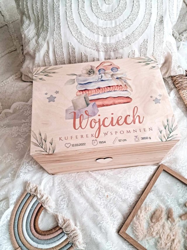 KUFEREK XXL DUŻY świąteczny prezent metryczka urodzenia