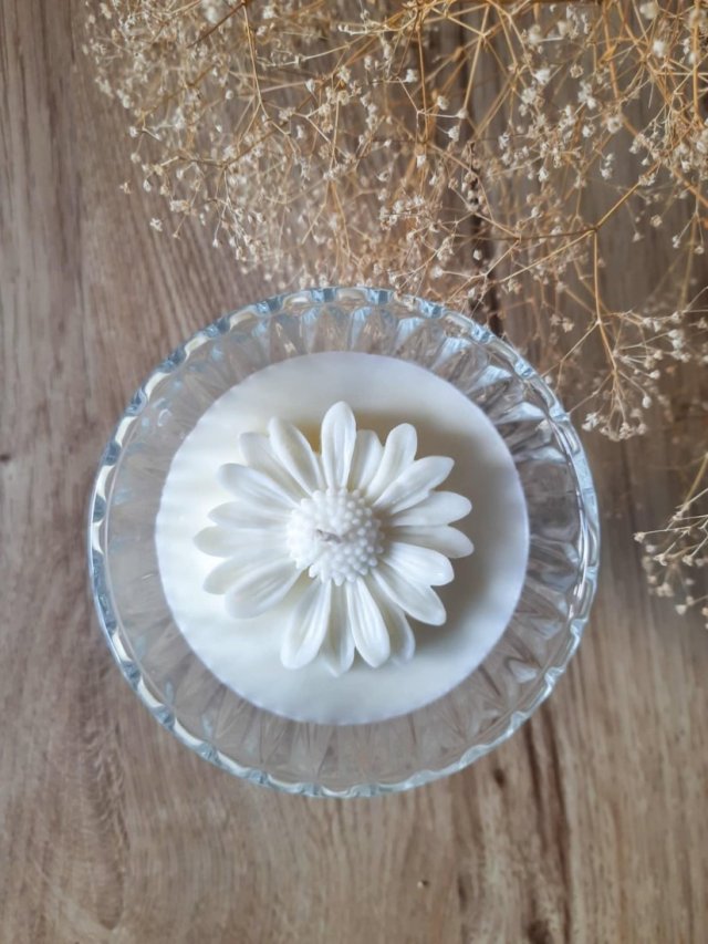 Zapachowa Świeca Sojowa, Naturalna Świeczka z Kwiatami, Pucharek