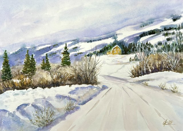 Wakacje w górach. 42/30cm Original Akwarela A3