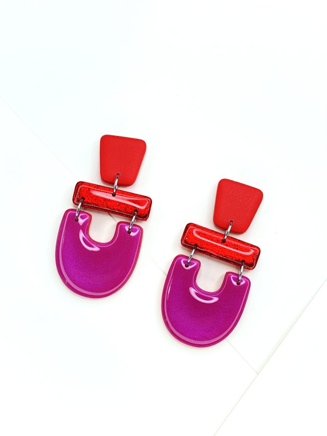 Azteckie czerwone kolczyki