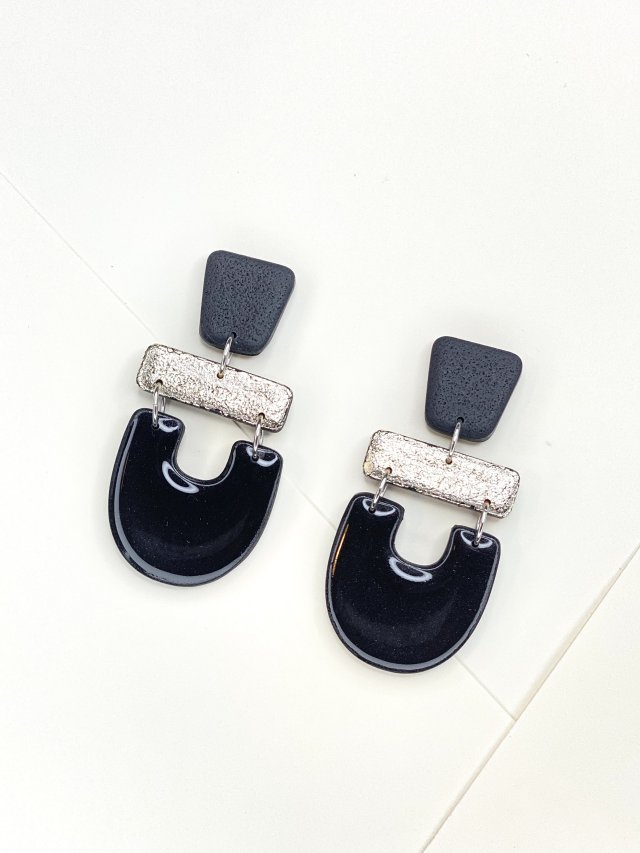 Azteckie czarne kolczyki