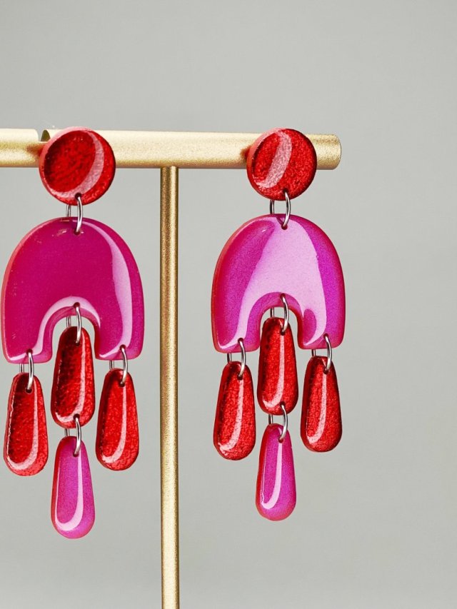 Kolorowe wiszące kolczyki MEDUSA