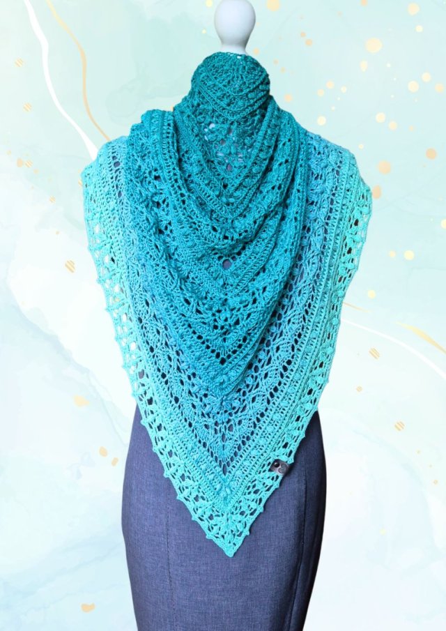 Chusta szydełkowa Turkusowy Zakątek