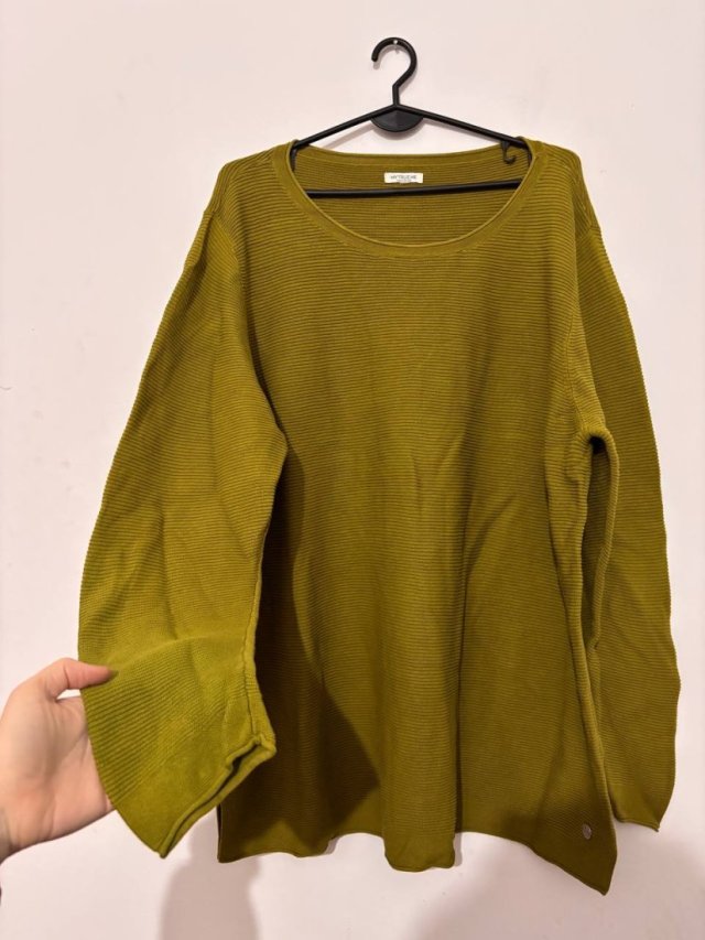 Sweter bawełniany My True Me by Tom Tailor, oliwkowy, lekkiej dzianiny. 6XL / 52 / 24·Bardzo dobry·Tom Tailor