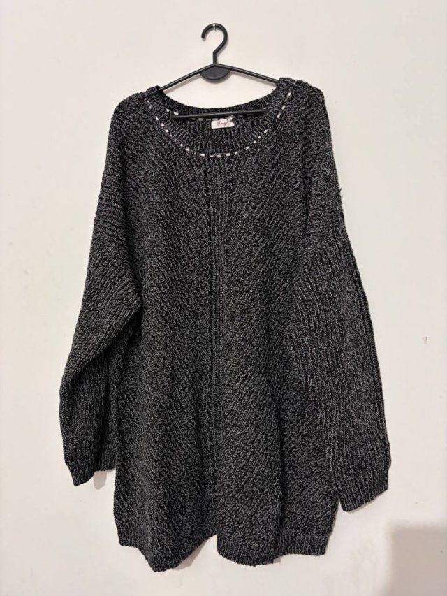 Sheego sweter melanżowy oversize czarno-biały 5XL / 50 / 22·Bardzo dobry·Speedo