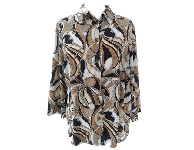 Brązowa koszula abstrakcyjny wzór