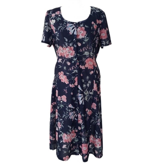 VINTAGE kwiecista sukienka z guzikami