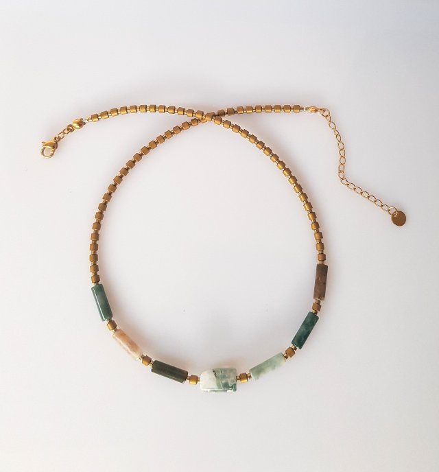 Naszyjnik Simple z Agatem Indyjskim