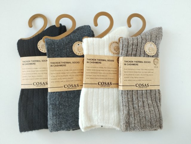 4 x Skarpetki damskie kaszmirowe 35-38