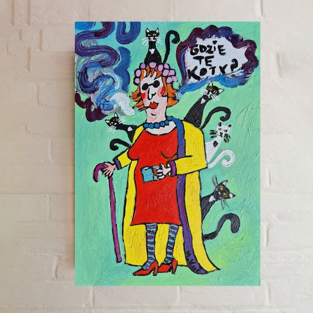 obraz do salonu  portret babci