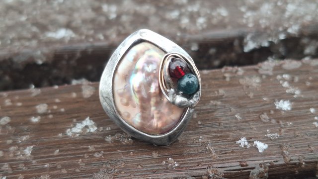 Perła z plusem - pierścionek regulowany