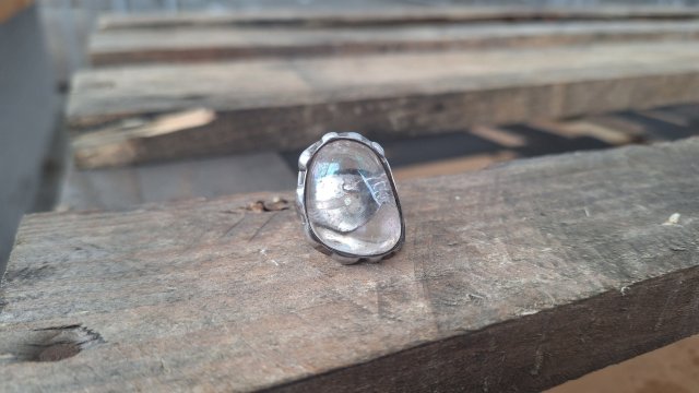 Kryształ górski - pierścionek regulowany