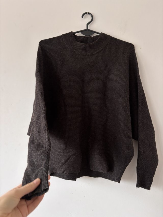 apricot czarny sweter z golfem półgolf, miękki i ciepły M l