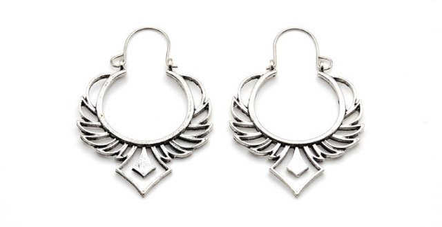 Kolczyki orientalne stare srebro filigran ornament