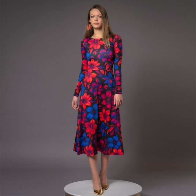 Sukienka basic - Sara Flower Power