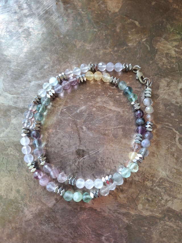 Naszyjnik fluoryt fasetowany