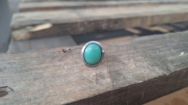 Chryzopraz - pierścionek