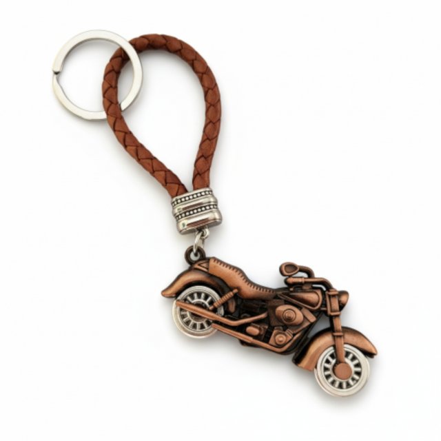 brelok skórzany "MOTOCYKL" COPPER II