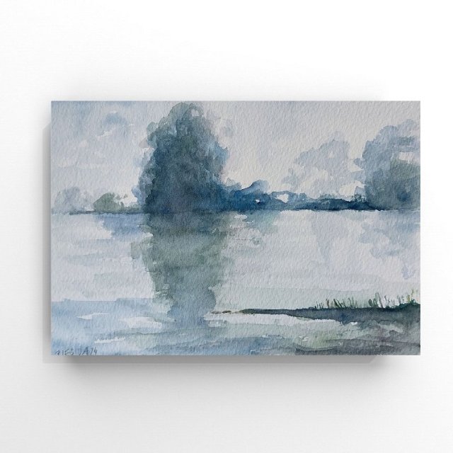 Pejzaż - obraz akwarela