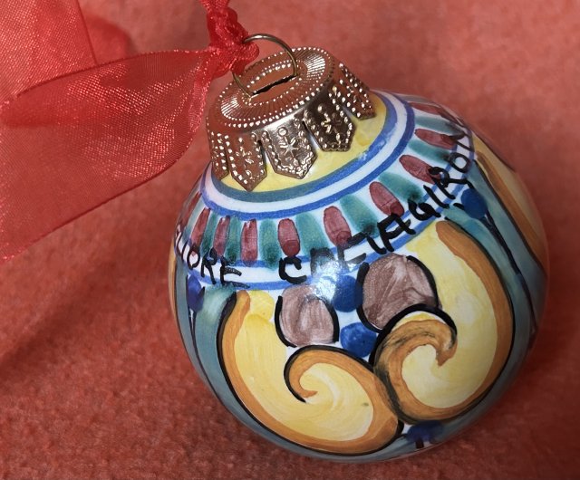 Oryginalna porcelanowa bombka ZAWIESZKA ozdoba świąteczna christmas time