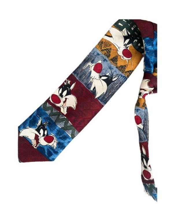 Vintage Looney Tunes Sylvester Tie – 1995 Warner Bros - krawat kot
