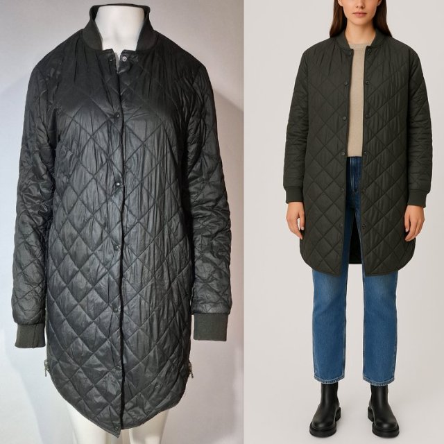 Kurtka damska lekka, pikowana z ociepleniem na napy khaki VERO MODA  L 40 Hu100