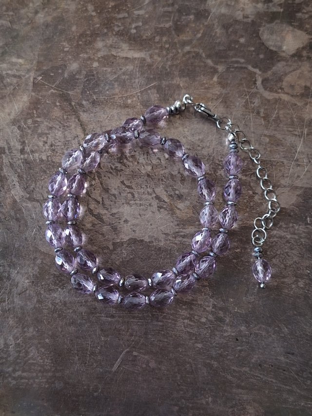 Choker ametyst szklisty
