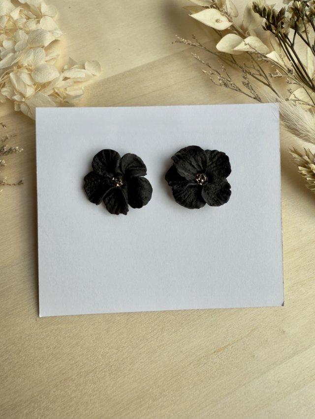 Kolczyki Black Flower midi