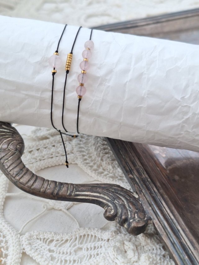 Zestaw bransoletek kwarc różowy