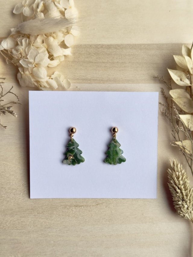 Kolczyki Świąteczne – Zielone Choinki