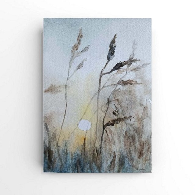 Trawy- obraz akwarela