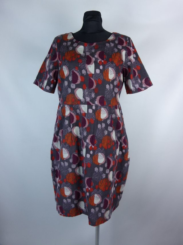 Weird Fish sukienka do kolan cienki sztruks z metką 14 / 40