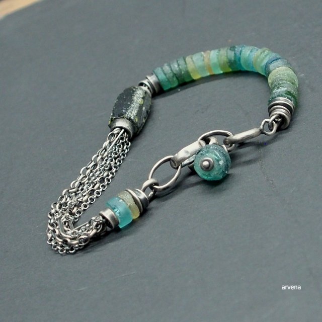 Szkło afgańskie - bransoletka 030