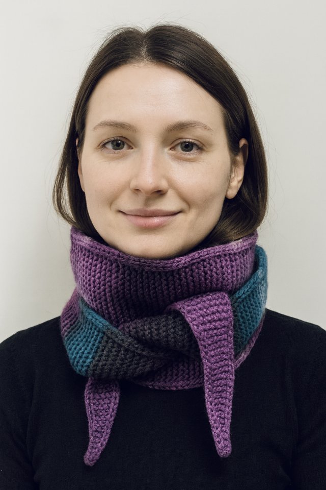 Ręcznie robiony duży ciepły szalik komin otulacz Sophie