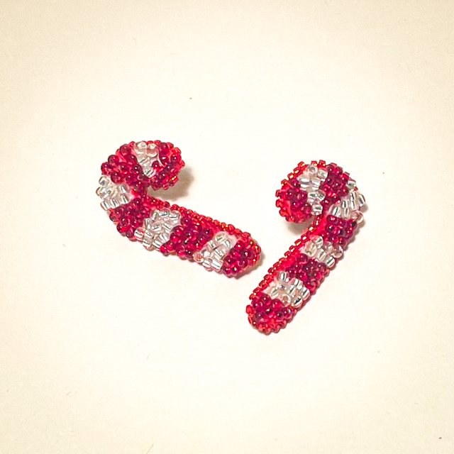 Kolczyki świąteczne cukrowe laseczki