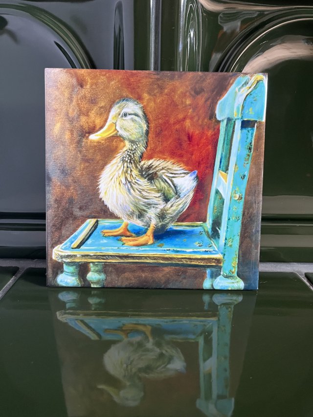 Kafelka ceramiczna, płytka, autorski kafelek z ptakiem - kaczka